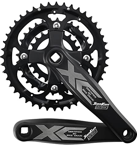 BESNIN 64/104 BCD Square Taper MTB Crankset, 170mm Triple Crankset 22T/24T/32T/34T/42T/44T Cranksets for 7/8/9/10 Speed Mountain Bikes (9S, 22/32/44T)