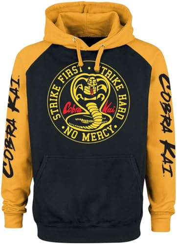 Cobra Kai Strike First Männer Kapuzenpullover schwarz/gelb L