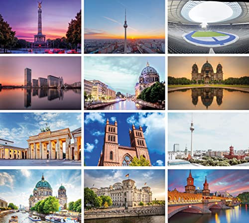 Huurdies ® - Luxus Deutschland postkarten - Postkartenset von Deutschen Städten - 10x15cm - Eine Foto- und eine Schreibseite (Berlin)