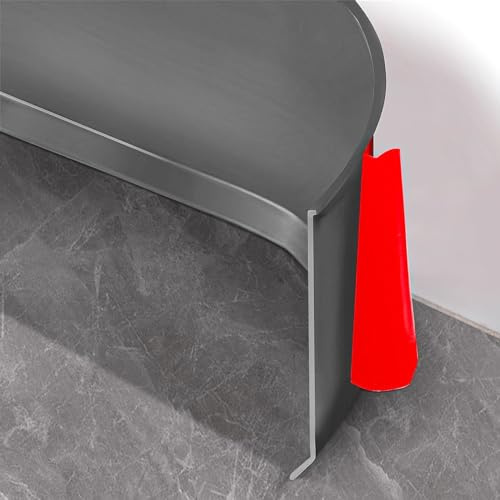 Mjuk golvlist självhäftande, 10 cm x 3,0 m golvlist, självhäftande för kök och badrum, mjuk golvlist, självhäftande ändlist av PVC, flexibel böjlist, golvlister – grå