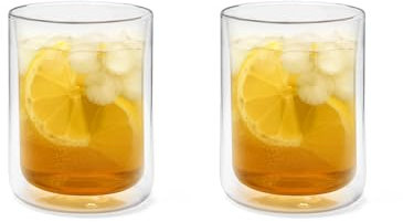 Bredemeijer 2-teilige doppelwandige Trinkgläser aus Glas - Glasbecher mit je 290 ml Fassungsvermögen - für kalte und heiße Getränke