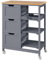 Yaheetech Carrito de Cocina 4 Ruedas Carro de Almacenamiento con 3 Cajones y 3 Estantes Carrito de Servicio de Madera 67 x 37 x 84,5 cm Gris Oscuro
