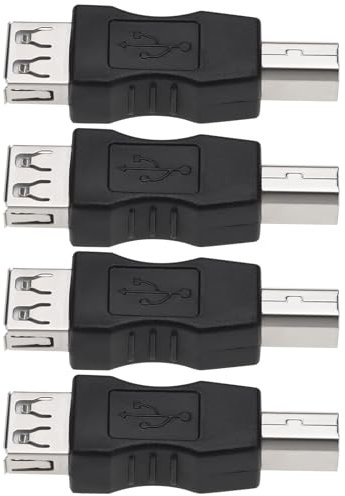 eMagTech 4 UNIDS USB 2.0 A Hembra A USB B Impresora Convertidor Macho Conector Enchufe 52.5x16.8mm para Impresora Escáner Máquina de Fax Adaptador USB A A B Negro
