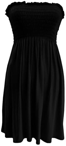 Cloth Garage® Ladies Sheering Strapless Bandeau Top Dress - Jersey Ladies Plus Size Boobtube UK 8-22