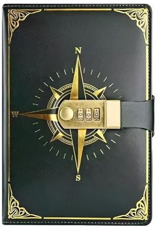 Regerly Diario con Candado, 1 Pieza Diario De Piel Sintética a5 con Cerradura Cuaderno De Cuero Vintage con Cerradura De Combinación Cuaderno De Viaje con 200 Páginas (Grün)