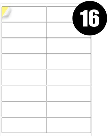 16 Address Labels Per A4 Sheet, 50 Sheets Label, Self Adhesive Mailing Printer Shipping Label for Inkjet and Laser Printers, Printable Sticky Sheet Sticker [JAM Free]