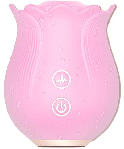 Sex Toys Rose Vibrator G Spot Vibrators Nipple Clitoral Stimulator,10 High Frequency Adlut Toys Sucking Vibrator Waterproof Soft Couples Sex Toys for Women Pink