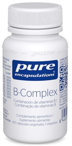 Pure Encapsulations B Complex 60 Cápsulas Vegetales | Complejo de 8 Vitaminas B Activas | Energía, Sistema Nervioso y Función Psicológica | Con Metilfolato y Metilcobalamina