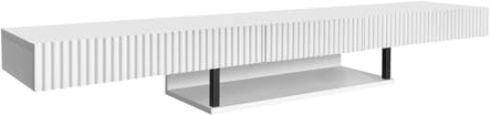 MB Muebles Bonitos | Mueble TV Colgante 150cm Color Blanco Renzo | para Salón y Comedor Moderno | 1 cajón | Estructura Melamina Mate | Color Blanco 150x40x22cm