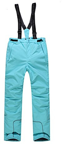 PHIBEE Girls' Waterproof Windproof Breathable Polyester Snow Ski Pants Blue 8