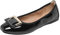 ANUFER Damen Weich Ballerinas Quadratische Zehenpartie Slip-On Wanderschuhe Lack Schwarz DX2830 EU40
