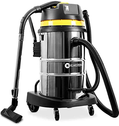 KLARSTEIN IVC-50 2020 Edition - Aspiradora Industrial para seco y húmedo, Doble Motor, Rendimiento 1600W, Filtro HEPA, Tanque 50L, Sin Bolsa, Protección IPX4, 8m de Alcance, Accesorios Varios