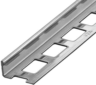 HORI® Fliesenprofil I Winkelprofil aus Edelstahl Stück Länge á 2,50 m I Höhe: 10.00 I glänzend