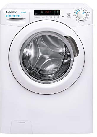 Candy CS 1482DE-S Lave-linge - 8 kg, 1400 tr/min, Smart, Technologie NFC, Assistant vocal, 15 cycles (dont 5 rapides), Repassage facile, Départ différé 24h, Détecteur de poids, 79 dB, Blanc, Classe D