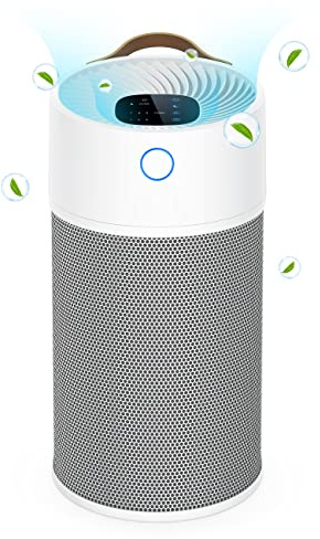 ARVOV Air Purifier for Home Bedroom 300 ml/h True HEPA Desktop 99.97% Air Cleaner Auto Mode 4 Speeds Air Quality Sensor 2/4/8/12H Timer for Indoor Office, White2 (AP008)