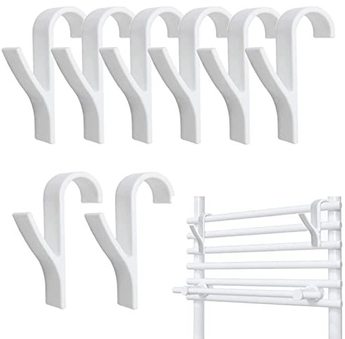 ANHORTS Lot de 8 Crochet pour Radiateurs, Porte serviette salle de bain, Radiateur Sèche-serviettes, crochet porte serviette pour radiateur, crochet seche serviette (Blanc)