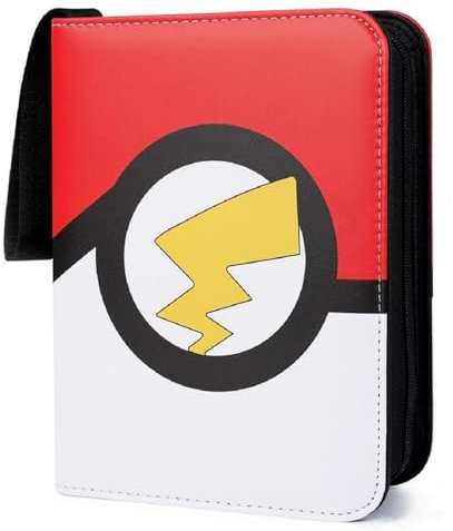 Card Binder for Pokemon, 4 Pocket Trading Card Holder Book with 60 Removable Sleeves, Card Folder 480 Cards Capacity