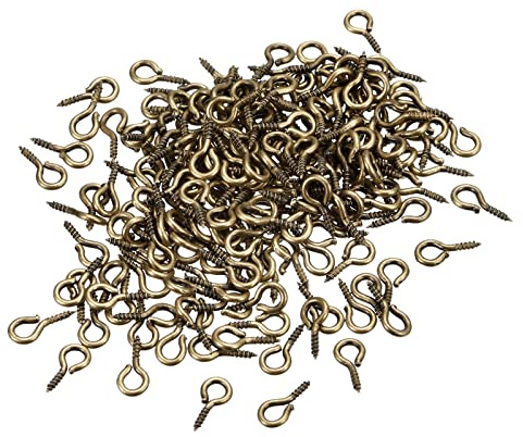 sourcing map 200 stycken små skruv ögonstift krokar mini öljetter skruvar gänga 4 x 8 x 1 mm självgängande bultar för smycken tillverkning resultat gör-det-själv hantverk brons lera