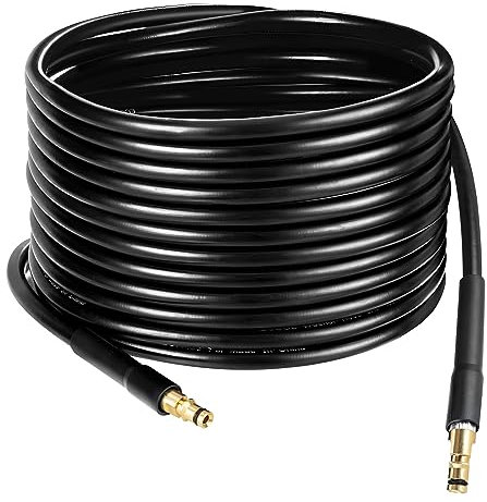 YORKING 15m Pressure Washer Hose High Pressure Hose for Karcher K Series Pressure Washer K2 K3 K4 K5 K7 Click Type Plug Quick Karcher Hose Connector