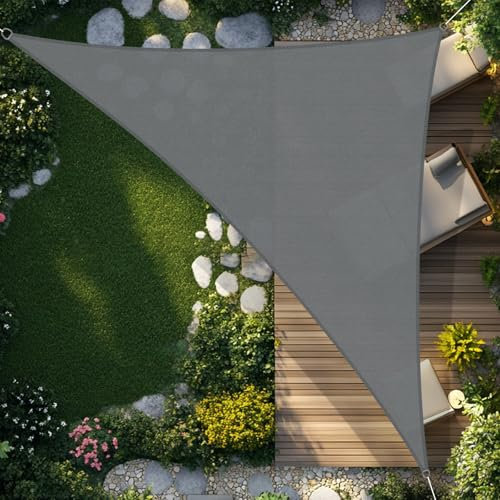 SUNNY GUARD Sonnensegel Dreieck 3x3x4.25m Wasserdicht Sonnenschutz Wetterschutz Segel Baldachin UV Schutz für Balkon Terrasse Garten, Grau Anthrazit