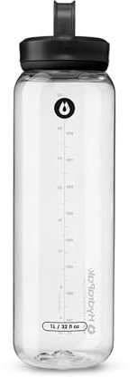 Hydrapak RECON 1L RECON - Borraccia d'Acqua in Plastica Riciclata al 50%, Eco-Friendly e Senza BPA, Tappo a Vite a Flusso Regolare, Facile da Trasportare (1 Litro, Trasparente)