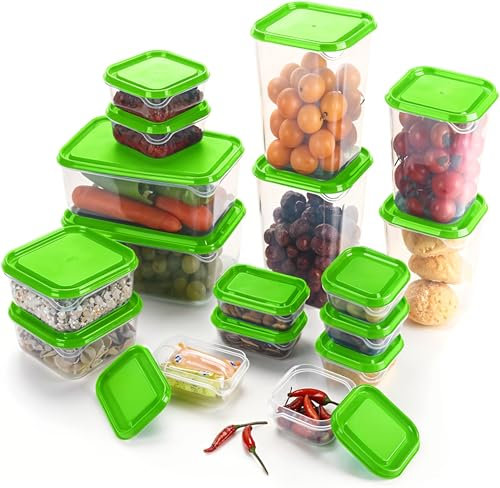 Scorpeon 17-Pack Food Storage Containers – BPA-Free, Airtight & Leakproof – Microwave, Freezer & Dishwasher Safe – Cereal, Pasta, Salad, Soup, Meal Prep (180ml–2060ml)