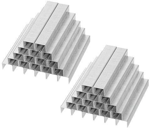 PATIKIL 23/10 Agrafes pour agrafeuse, 10 boîtes de 10000 pièces 3/8 Longueur de jambe Agrafes standard à pointe plate en ciseau sans bourrage pour fournitures de bureau à domicile, argent