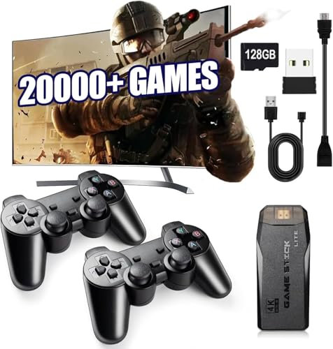 Mldnld Retro Games Console 2.4G Video Game Consoles with 2Pack Game Controllers, 64GB Built-in Card 30000 Games, Game Stick Arcade