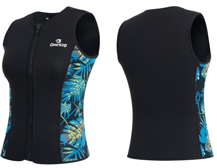 Owntop Neoprenanzug Oberteil para Mujer | 3mm Chaleco Térmico sin Mangas de Neopreno | Traje de Neopreno para Mujer | Cálido Cómodo | Surf, Snorkel, Natación, Buceo | Verde para Mujer XXL