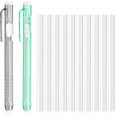 Muuoeou 12 Pièces Gomme Rétractable Gomme Mécanique Stylo Crayon Gomme Crayon Stylo Artiste École Bureau Dessin Écriture