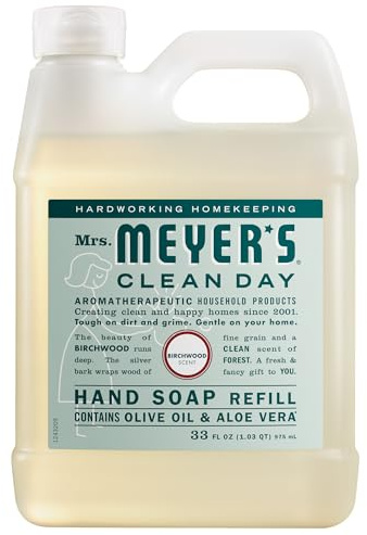 Mrs. MEYER'S CLEAN DAY Hand Soap Refill, Birchwood Scent, 33 Fl Oz Bottle