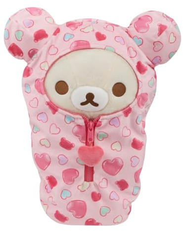 San-X Korilakkuma Sac de Couchage en Peluche Motif cœurs 38 cm