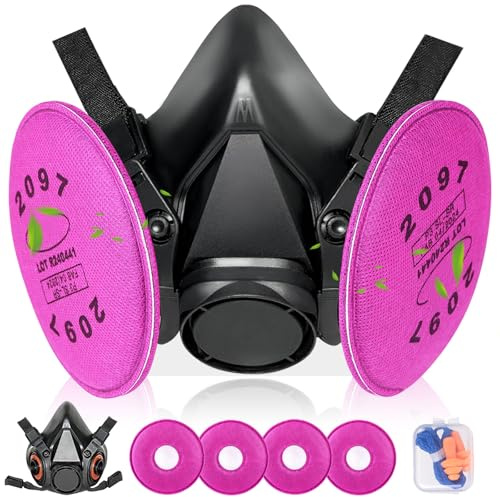 vvuvnem Respirator Mask with 2097 Filters, Reusable Respirator Mask for Resin, Chemical, Spraying Paint, Cleaning, Spraying, etc