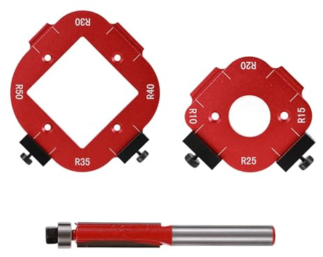Router Template and Jig for Woodworking, Aluminum Alloy Corner Radius Guide Set R10/R15/R20/R25/R30/R35/R40/R50 for Precision Routing Furniture Edges & DIY Projects
