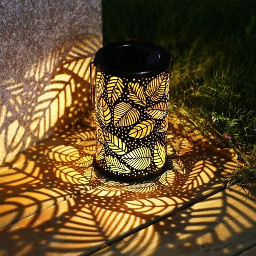 XVZ Farolillo solar para jardín exterior, farolillos solares para decoración de jardín, farolillos de metal para exteriores, resistentes a la intemperie, lámparas solares para jardín, terraza, balcón