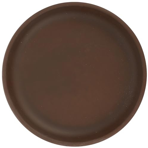Genérico Bandeja de Agua Redonda para Bonsáis y Macetas de Cerámica Marrón, Base Resistente Que Previene Manchas y No se Desvanece, Adecuado para Plantas en Interiores