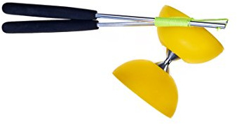 EUREKA 515706 Acrobat 105 Rubber Diabolo with Aluminum Hand Sticks, Yellow