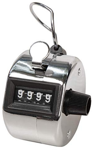McPower Mechanischer Handzähler | Zählbereich 0–9999, Rückstellrad, Metallgehäuse mit Fingerring | Zählhilfe für Sport, Lager, Industrie, Veranstaltungen