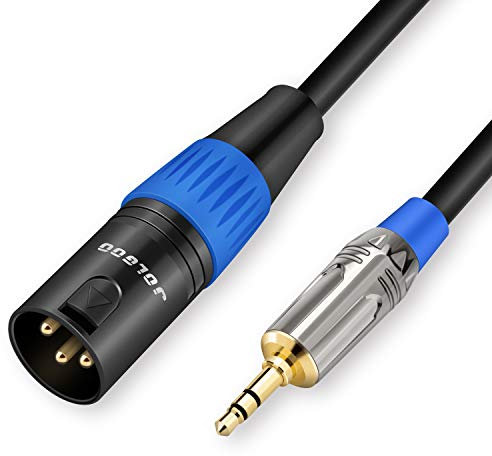 JOLGOO 3,5-mm-auf-XLR-Kabel, Unsymmetrischer 1/8-Zoll-Stereostecker auf XLR-Stecker-Mikrofonkabel, Kompatibel Mit iPhone, iPod, Computer, Videokamera und Mehr, 1 m