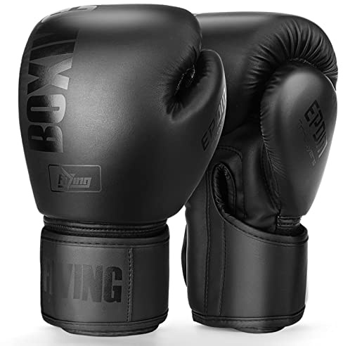 Boxing Gloves for Men and Women Suitable for Boxing Kickboxing Mixed Martial Arts Muay Thai MMA Heavy Bag Fighting Training (Black, 12oz)