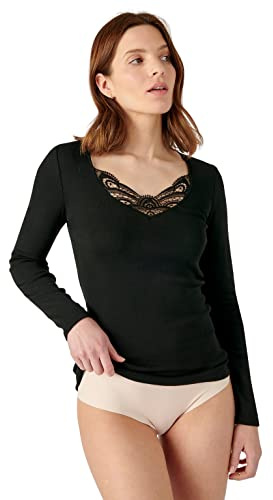 Damart Women's Long Sleeve T-Shirt, Guipure T-Shirt