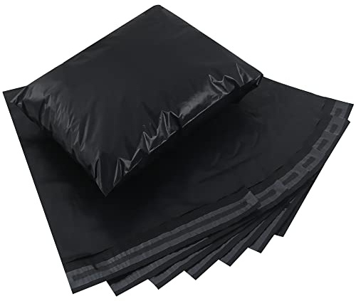 huruirui Lote de 100 Bolsas para Envíos de Plástico 40x50cm Paquetes para Enviosde Negro Polietilen Bolsas Envios Paquetes Ropa Impermeable Opacas Autoadhesivo Sobres para Envios para Correo Bolsas