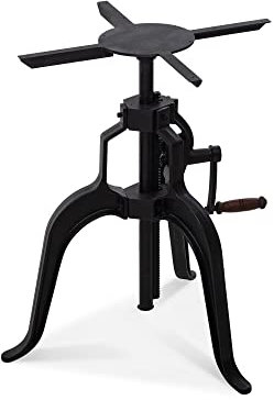 moebel-eins Höhenverstellbares Tischgestell für Esstisch/Bartisch, Material Gusseisen, schwarz