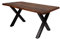 SAM Esstisch 180x90 cm Ramon, recyceltes Altholz, massiver Esszimmertisch mit Rough Wood Platte 50 mm, Holztisch mit X-Metallgestell Schwarz, Baumkantentisch im Vintage-Look