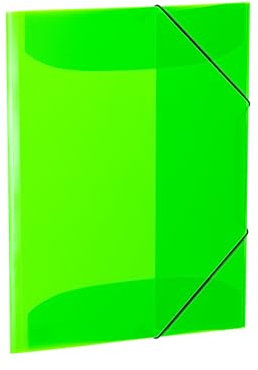 HERMA Sammelmappe A3 Neon Grün Transluzent, Eckspanner-Mappe aus Kunststoff mit Gummizug und Innenklappen für Kinder, Jungen und Mädchen