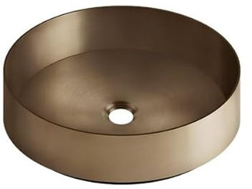 Gessi 316, Lavabo de sobremesa, redondo, acero inoxidable 400mm, 54601, Color: Bronce cálido cepillado PVD