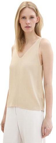 TOM TAILOR Damen Basic Strick-Top, summer beige, L