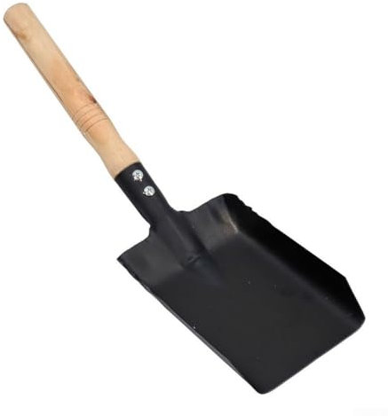 Oniissy Ensemble pelle à charbon et brosse en métal robuste | Pelle à cendres en métal avec brosse à main douce pour le feu | Grande pelle à poussière de jardin ou pelle à charbon pour recueillir le