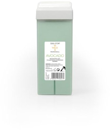 Confezione da 3 cartucce di cera da 100 ml Avocado WaxWax di Guill d'oro, qualità professionale, per depilazione gambe, ascelle, corpo. Facile da usare. Per pelli ipersensibili. Tutti i tipi di peli.
