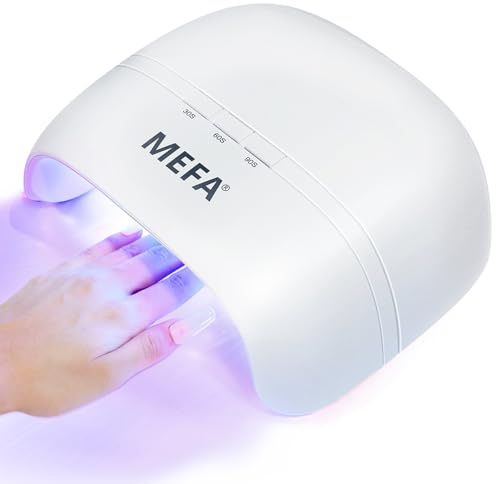 MEFA U V Nail Lamp with 3 Timers & 21 pcs Lamp Beads (72W Portable U V Light for Gel Nails Fast Curing, Professional Nail Art Tool for Home Salon)
